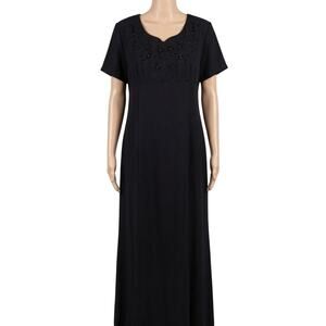 Vintage Dress 3XL Black Beaded Evening Cocktail Glam Old Hollywood Made in USA